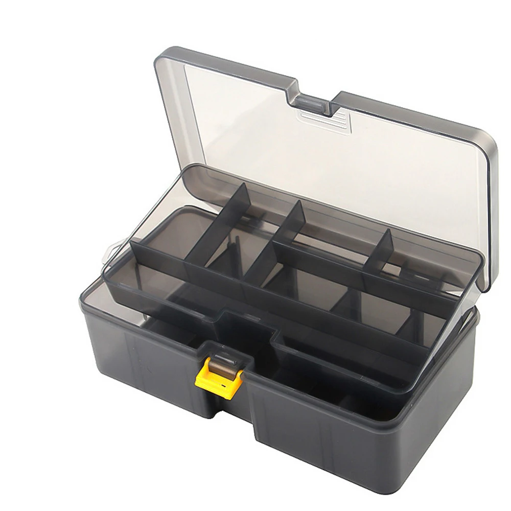 Caja de aparejos de pesca de doble capa, caja de aparejos de señuelos de gran capacidad, herramienta de accesorios de pesca, cebo falso, caja de almacenamiento multifuncional - imagen 4