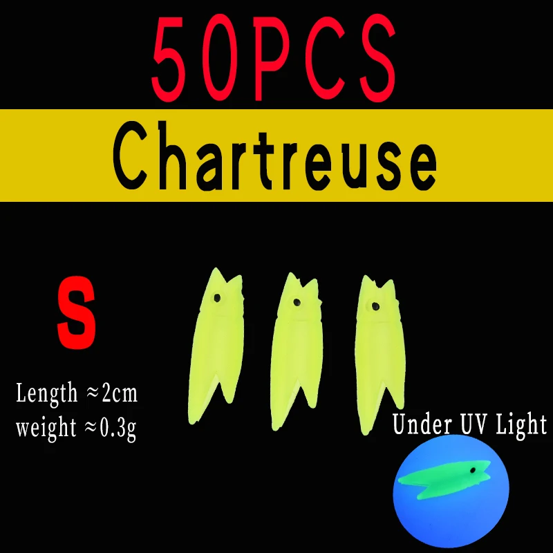 50pcs S Chartreuse