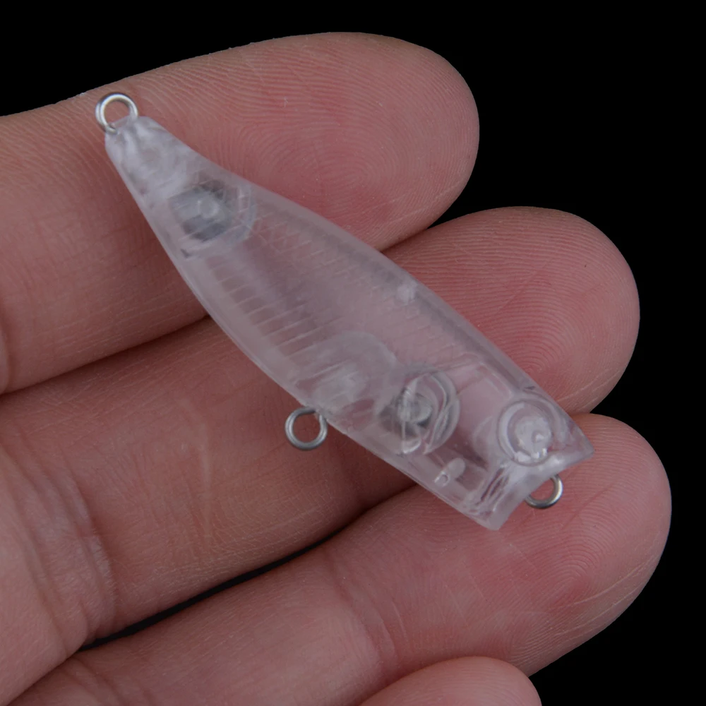 Chan'sHuang 30 Uds Señuelos de pesca sin pintar 40mm 3g Mini Popper Topwater DIY cebo de pesca en blanco hecho a mano - imagen 5