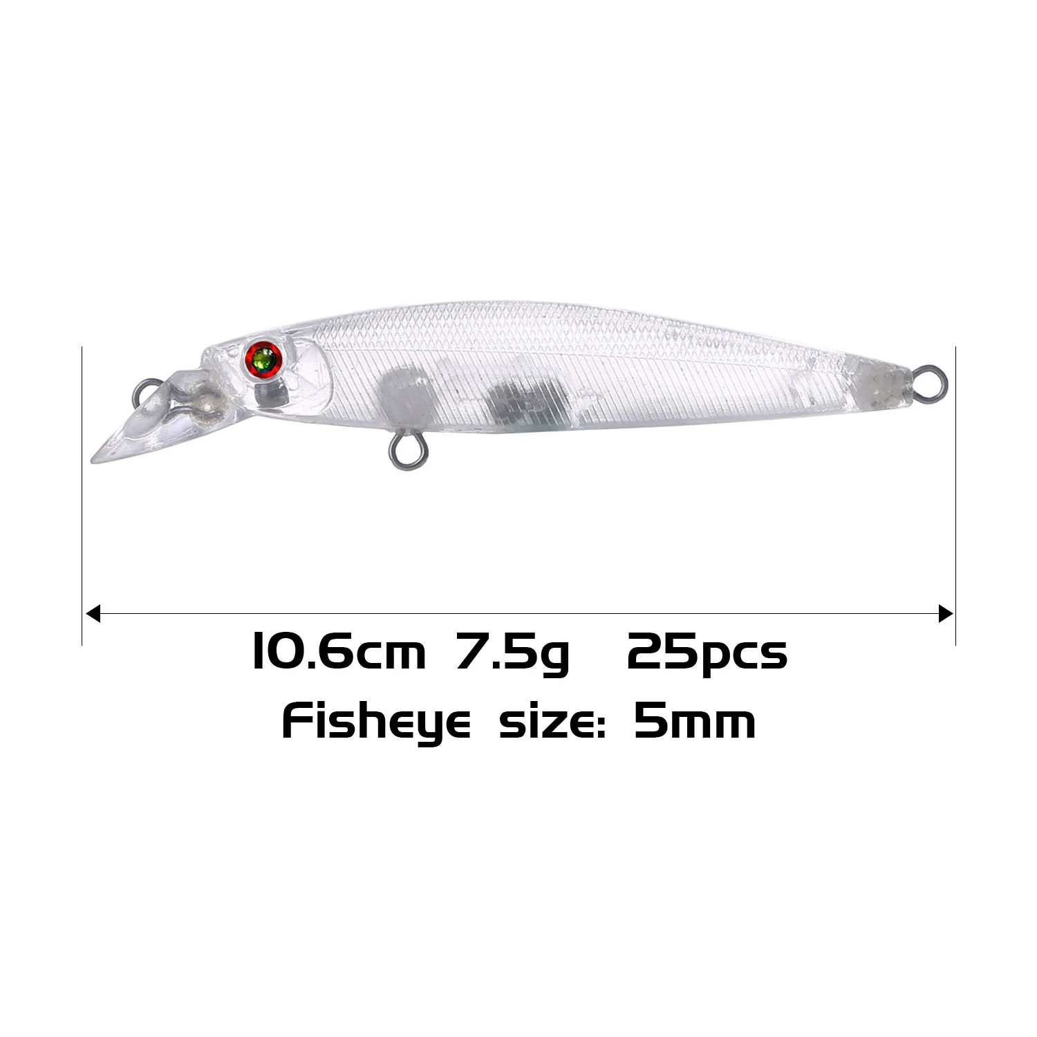 Señuelos minnow tipo lápiz wobble de vinilo sin pintar para DIY - imagen 5