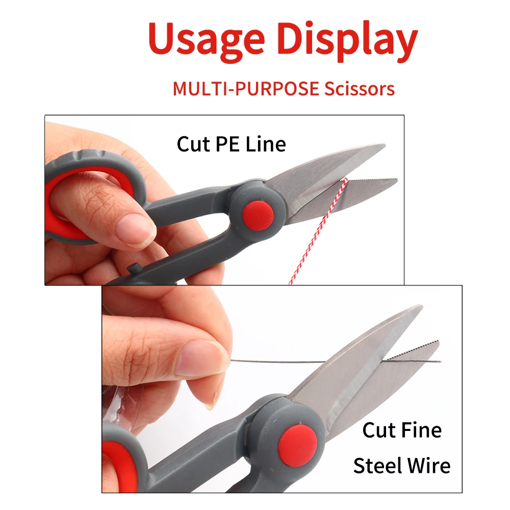 Lionriver-cortador de alambre de acero para pesca, tijera de hoja dentada de acero inoxidable, tijeras portátiles de electricista - imagen 5