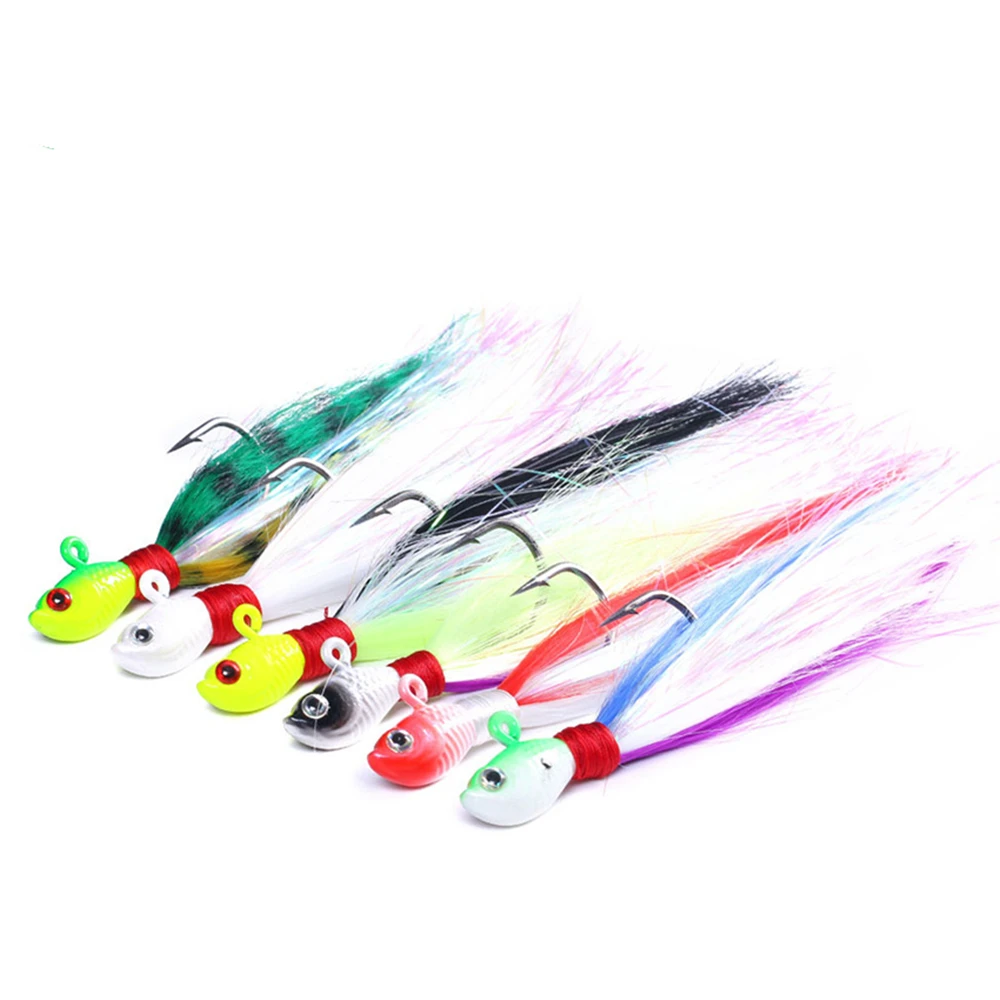 Señuelo de pesca para señuelo de Metal para pesca, cebo de 7/10g, pluma de pelo de ciervo, Barba, señuelo de Jigging, aparejos de pesca, novedad de 2022 - imagen 2