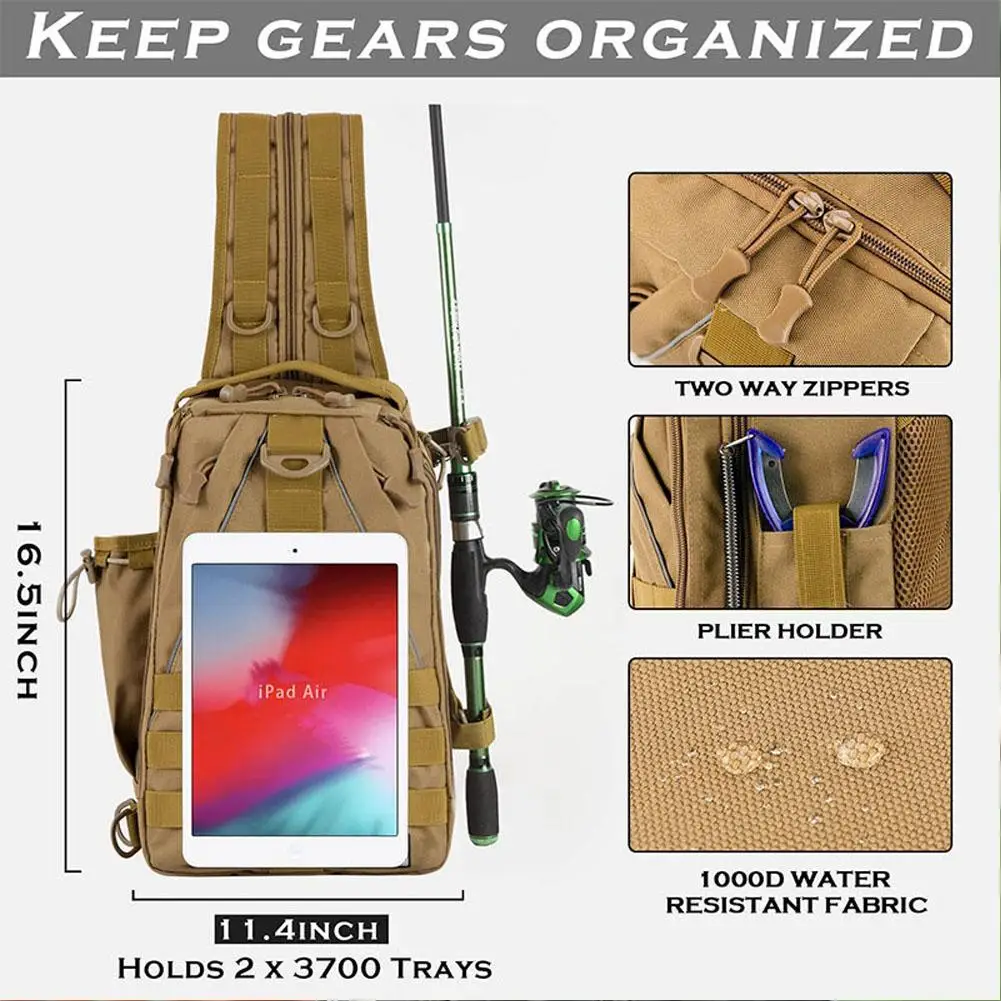 Mochila De Pesca impermeable para hombre y mujer, diseño ergonómico, transpirable, multiusos, bolsa de almacenamiento para deportes al aire libre - imagen 4