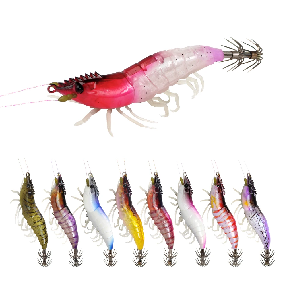 Nuevo Plantilla de calamar de 15g y 80mm, señuelo de sepia de hundimiento lento, cebo Artificial de pulpo, calamar, pez para anzuelo de camarón, Señuelos de Pesca de Mar - imagen 4