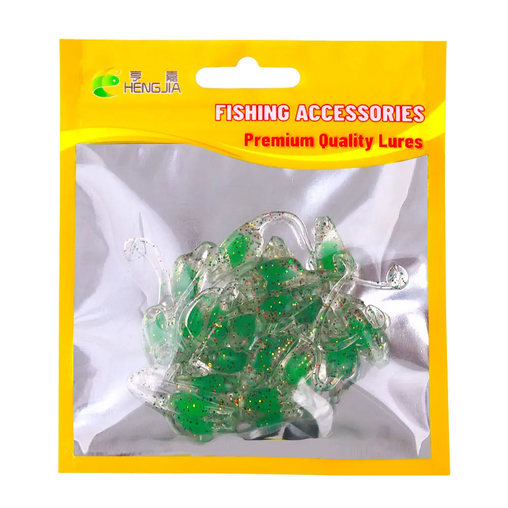 20 unids/bolsa paleta t-tail Shad Ajing señuelo de pesca 5cm 0,8g Rockfish goma suave señuelo Artificial cebo lubina - imagen 4