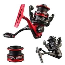 Carrete de pesca giratorio serie 1000, carrete de Metal, rueda giratoria, productos para pesca de lubina, carpa, alarma de fuerza de descarga, carrete de pesca