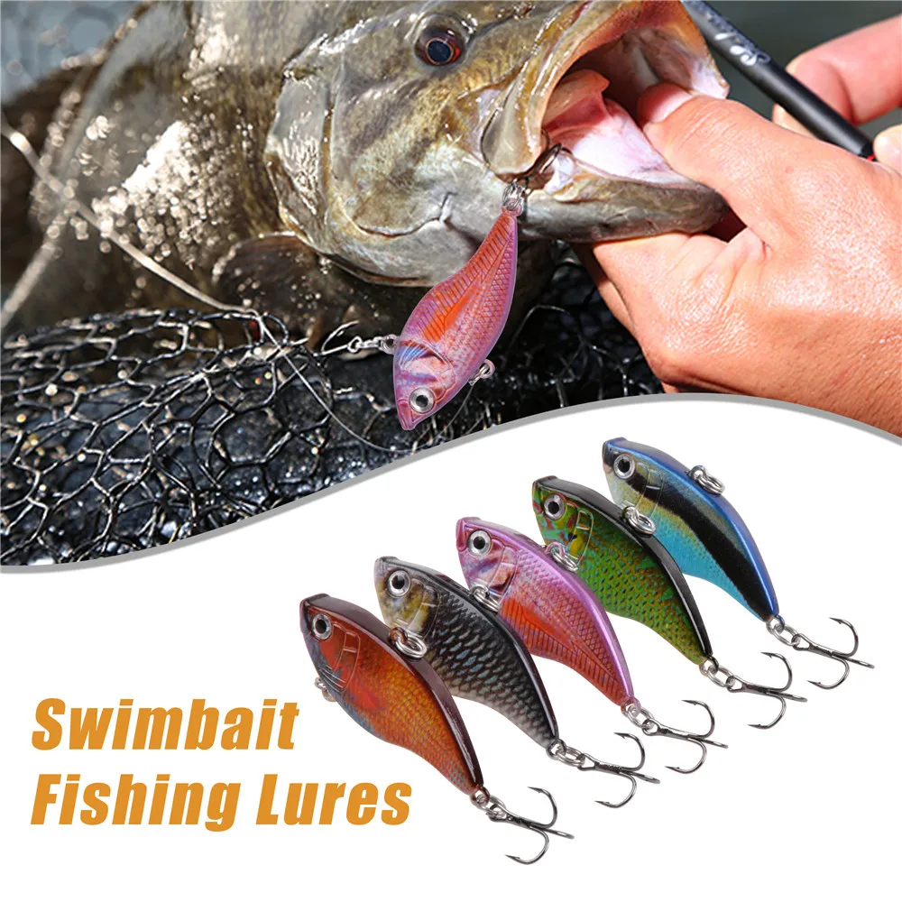 Señuelos de pesca Crankbait sin labios, 5 uds., para agua dulce, agua salada, sonajero, 13g, VIB, Swimbaits para lubina, trucha, Walleye, Lucio - imagen 5