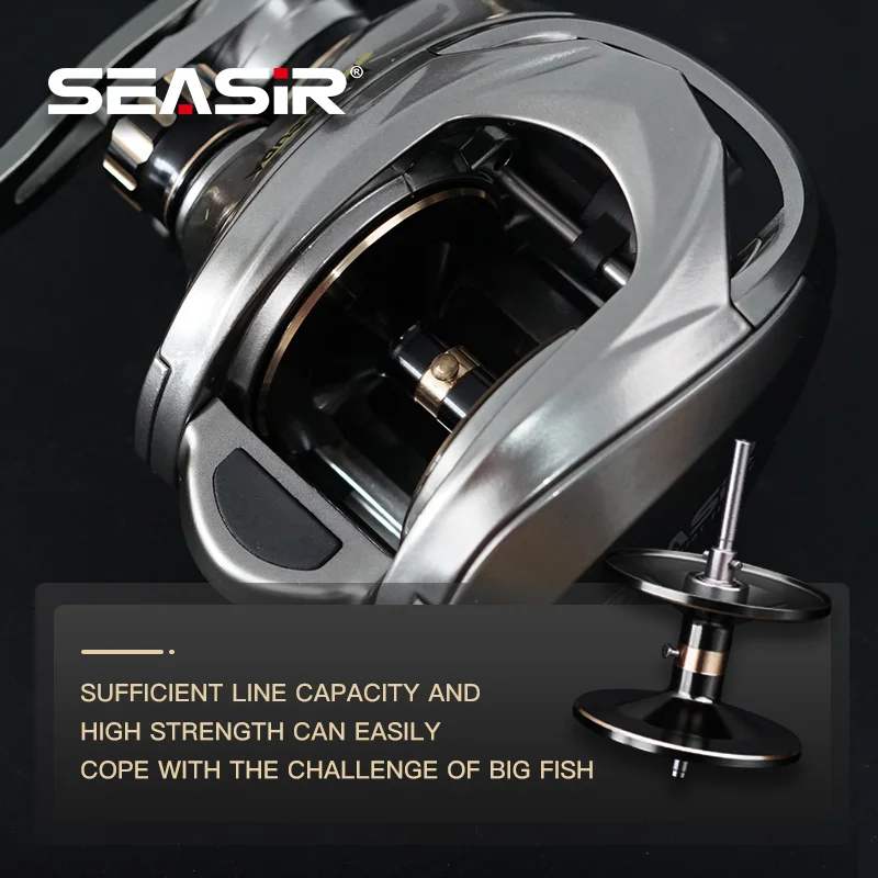 Carrete Baitcasting Seasir Megacuda 6.5:1 Carbono – Jigging Mar - imagen 4