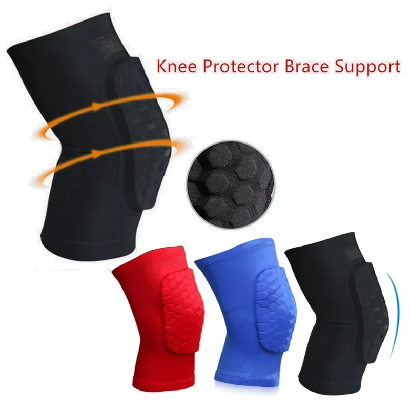 Rodilleras deportivas de panal, rodillera deportiva de baloncesto, rodillera protectora de rodilla para voleibol, soporte de compresión para piernas de fútbol