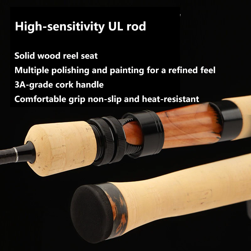 Mavllos ELITE-UL caña giratoria con mosca señuelo 1-6g línea 1-4lb Fuji A Guide 1,6 m XF transmisión de acción rápida caña de pescar de lubina de carbono - imagen 5