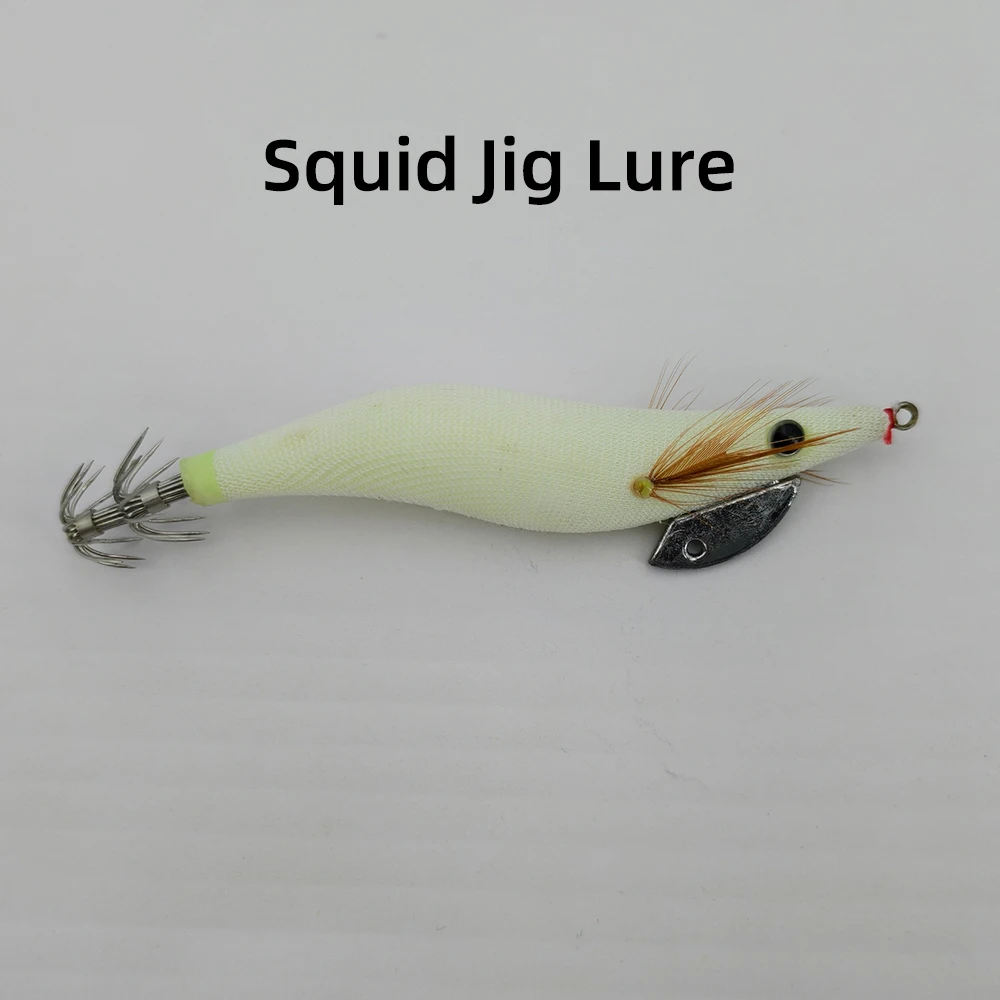 Ellllv 2 uds plantilla de calamar luminosa camarón brillante anzuelo de calamar señuelo de pesca de agua salada señuelo de curricán tamaño 2,5 # 3 # 3.5 # - imagen 4