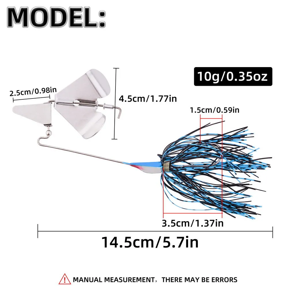 1 unidad de 10g Spinner Bassbait Jig Chatter cebo Señuelos de pesca hélice Buzzbait Jigging señuelo Artificial Wobbler Spinner cuchara Lucio - imagen 3