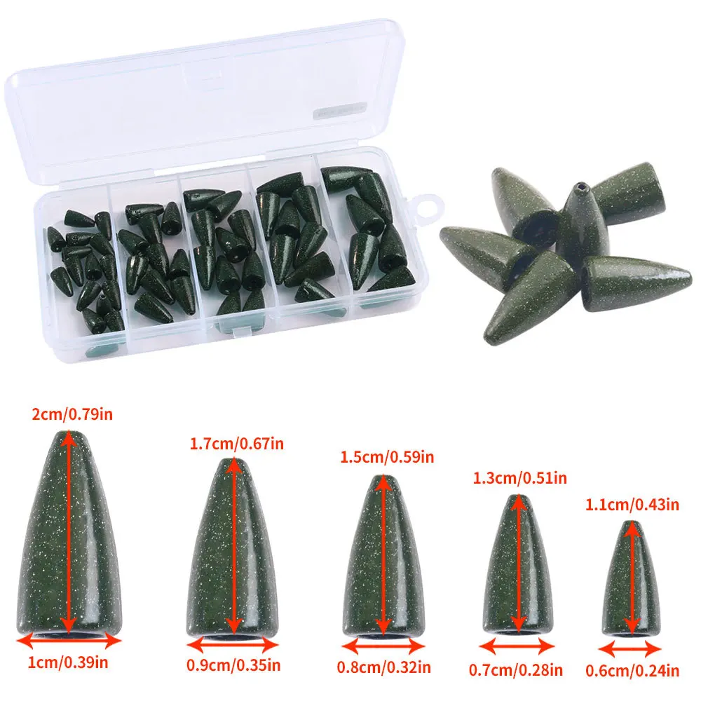 3,5g 5g 7g 10g 14g peso de pesca plomo Kit bala pesca plomo gusanos pesas plomo para pesca de lubina, aparejos de Texas - imagen 5