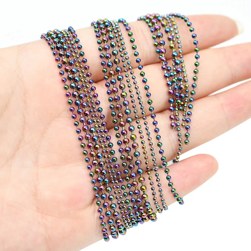 Cadena de cuentas para atar moscas, ojos de cuentas de Metal de 2,4mm y 3,2mm, materiales de pesca con mosca, cadena de mancuerna de cobre colorida, ojos de 1,5mm, 2mm y 2,4mm - imagen 5