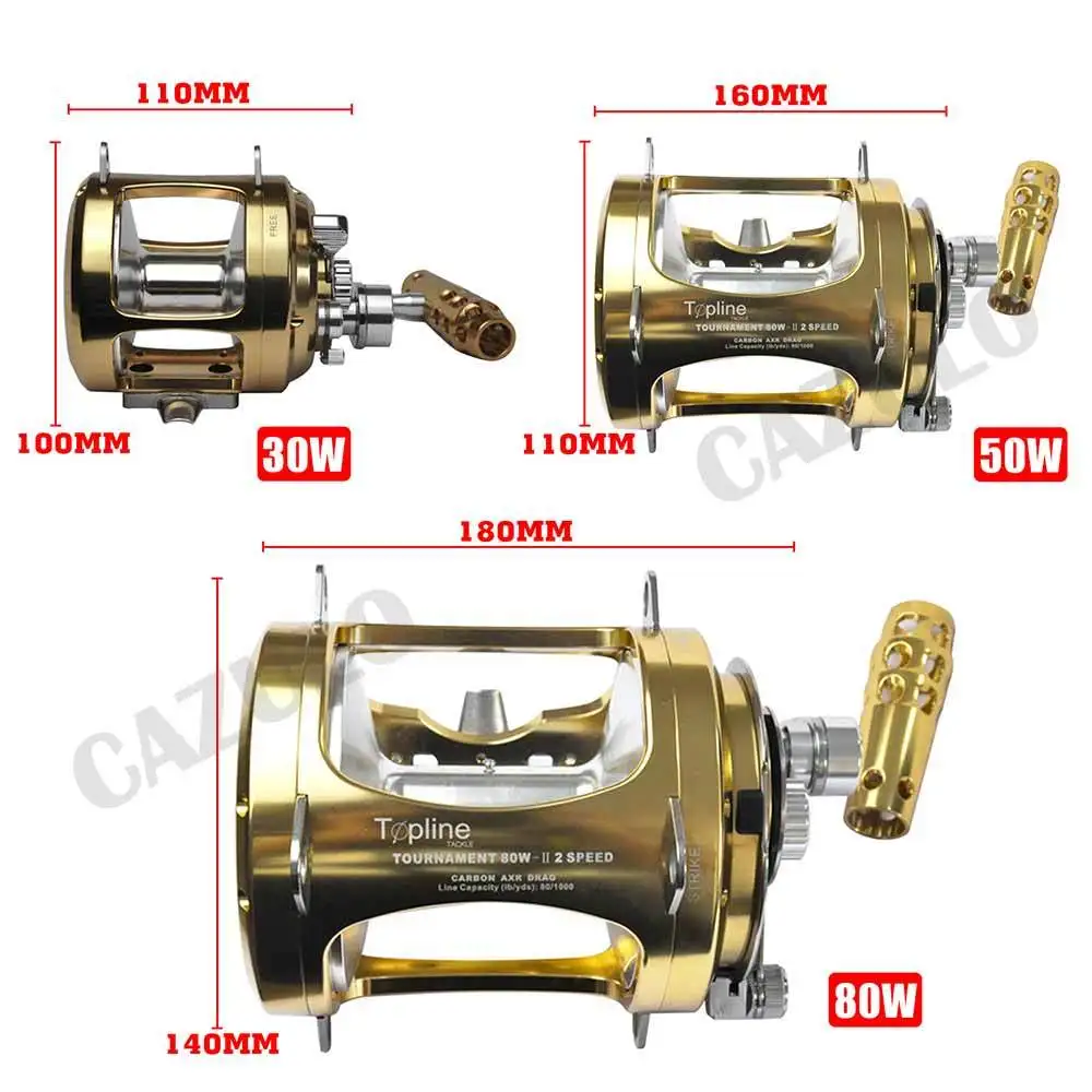 Carrete de pesca Jigging superfuerte para barco de mar, tambor de arrastre para agua salada, 45kg, accesorios de Baitcasting, 2022 - imagen 3