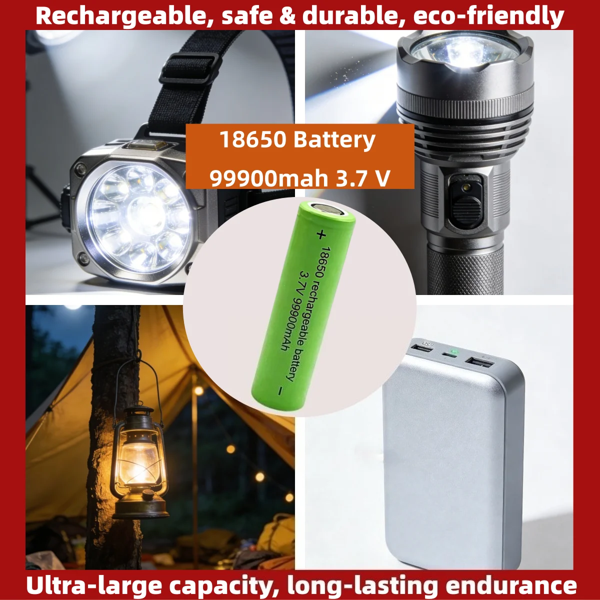 Batería litio 18650 recargable original 3.7 V para linternas pesca - imagen 5