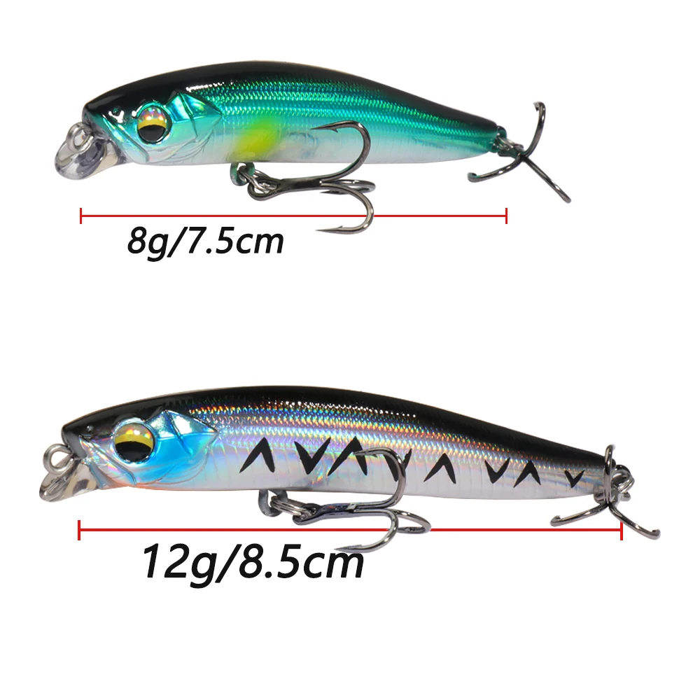 Minnow de hundimiento lento rodante, 12g, Wobbler, Pesca Swimbait, cebo de silicona de fundición larga, aparejos, Lucio, anzuelo, señuelo de Pesca de mar, Jerkbait - imagen 2
