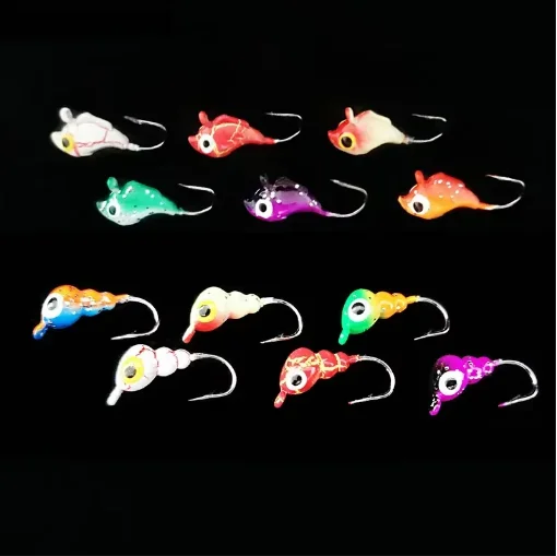 Gancho de hielo en forma de hormiga juvenil, anzuelo de plomo, corredor de carretera, cebo falso, Material metálico, Mini cebo, anzuelos de pesca de invierno no equilibrados - imagen 4