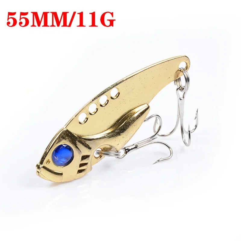 Señuelos VIB de Metal, 5cm, 11g, cuchara con vibraciones vívidas, cebo de pesca, lubina, cebo duro Artificial, señuelo de cigarra, cebo VIB, ojos 3D, 1 ud.