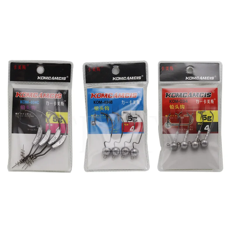 Anzuelos de cabeza JIG ZYZ 3,5g 5g 7g 10g anzuelo de cabeza de plantilla anzuelos de manivela para señuelo suave accesorios de pesca aparejos - imagen 5