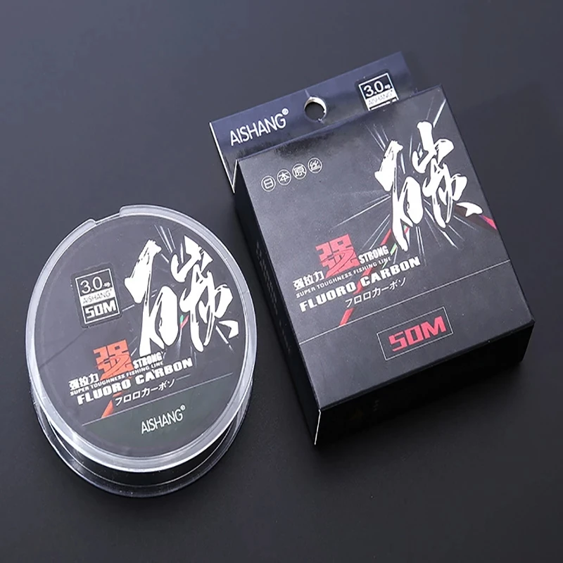 Línea de pesca de fluorocarbono 100%, línea líder de fibra de carbono, línea de pesca con mosca, línea de pesca multifilamento súper fuerte - imagen 4