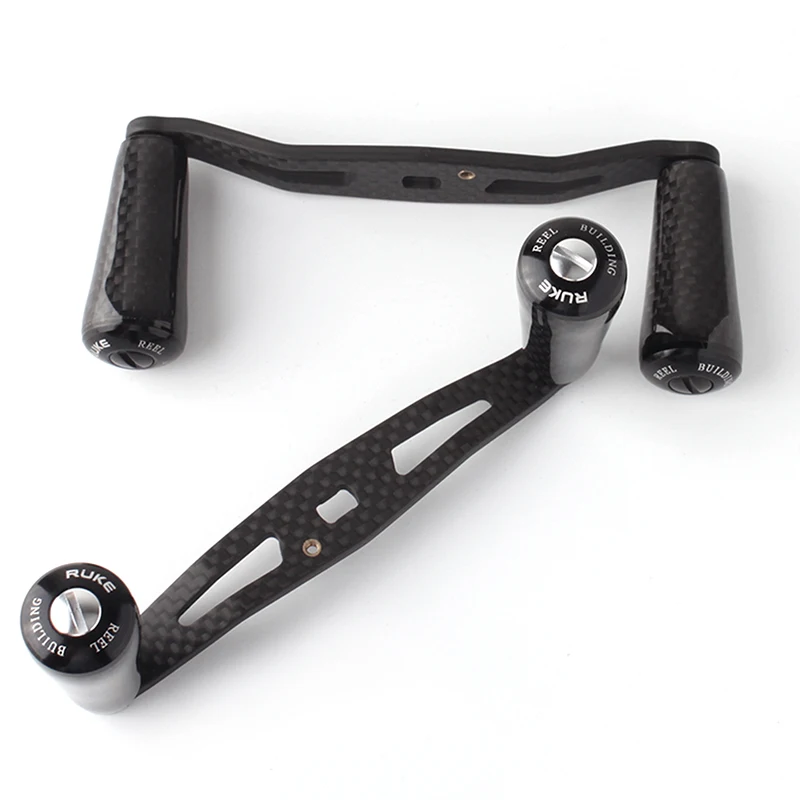 RUKE-mango de carrete de pesca de fibra de carbono, balancín DIY para ruedas de fundición, mango de carbono, tamaño de agujero de 8x5/7x4mm, accesorio de carrete de pesca, 1 ud. - imagen 3