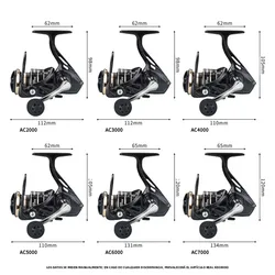 Carrete spinning DEUKIO 2000-7000 – Ideal para agua salada y dulce