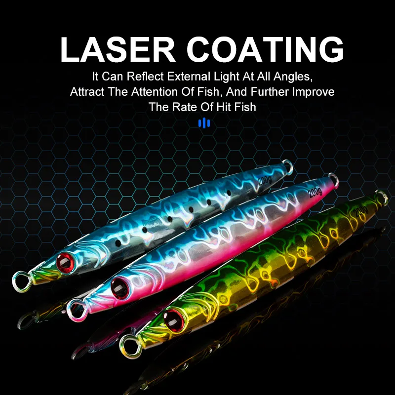 OBSESSION J23 200g cuchara de lubina de mar Metal Jigging velocidad brillo señuelo de pesca mar Spinning depredador carpa Rockfishing Egi Jig señuelo - imagen 4