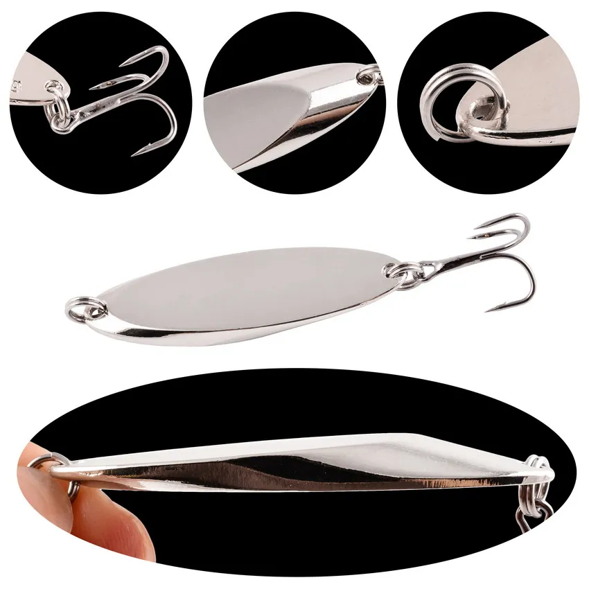 Cebo duro de pesca con lentejuelas, señuelo Artificial Wobblers para trucha dulce y lubina, 3g, 7g, 10g, 14g, 21g, cuchara de Metal, 5 unids/caja - imagen 5
