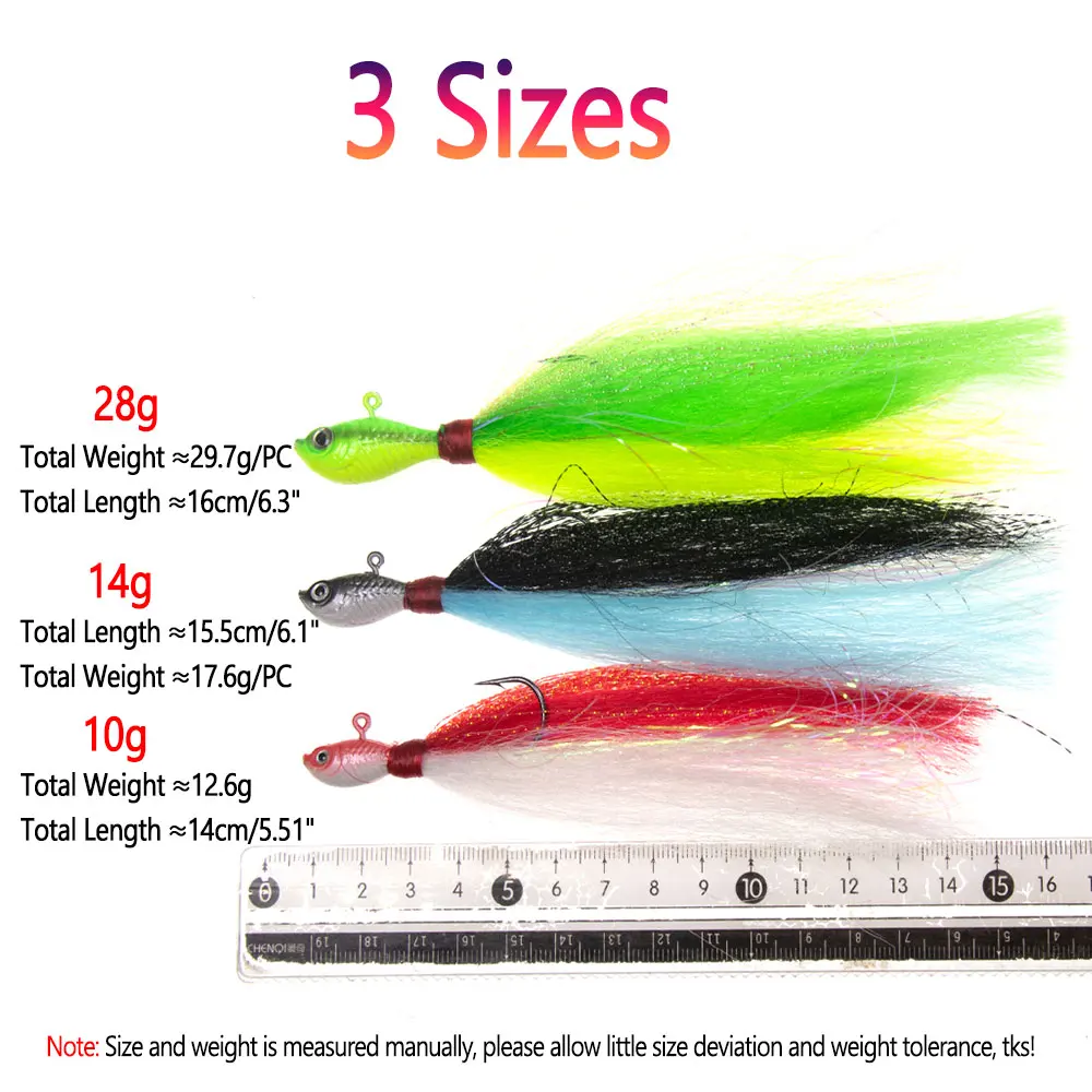 Bimoo-señuelo de pesca con cabeza plomada, 2 unidades, 10g ~ 28g - imagen 4