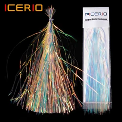 ICERIO señuelo de lubina con escala lateral y hebras Flashbou