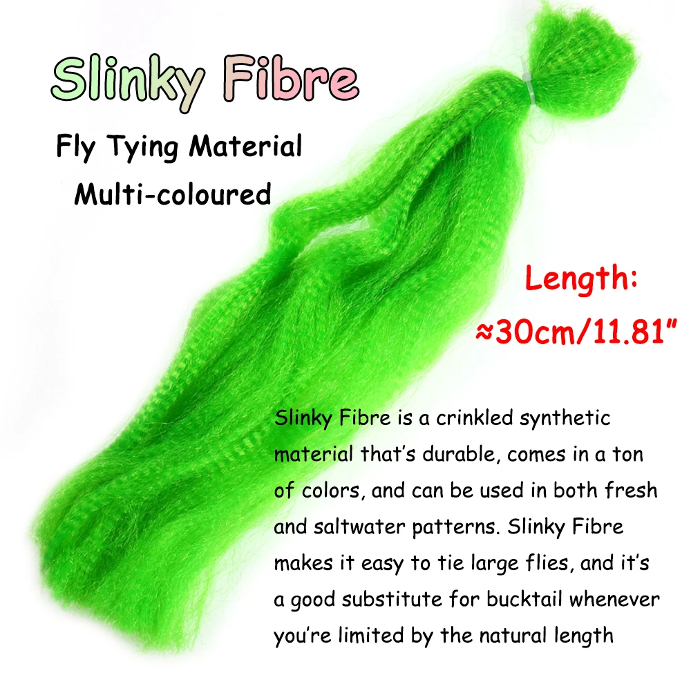 Lionriver-Serpentinas de pesca de agua salada, fibra arrugada, atado de moscas, pelo sintético brillante, largo, Material para hacer señuelos - imagen 2