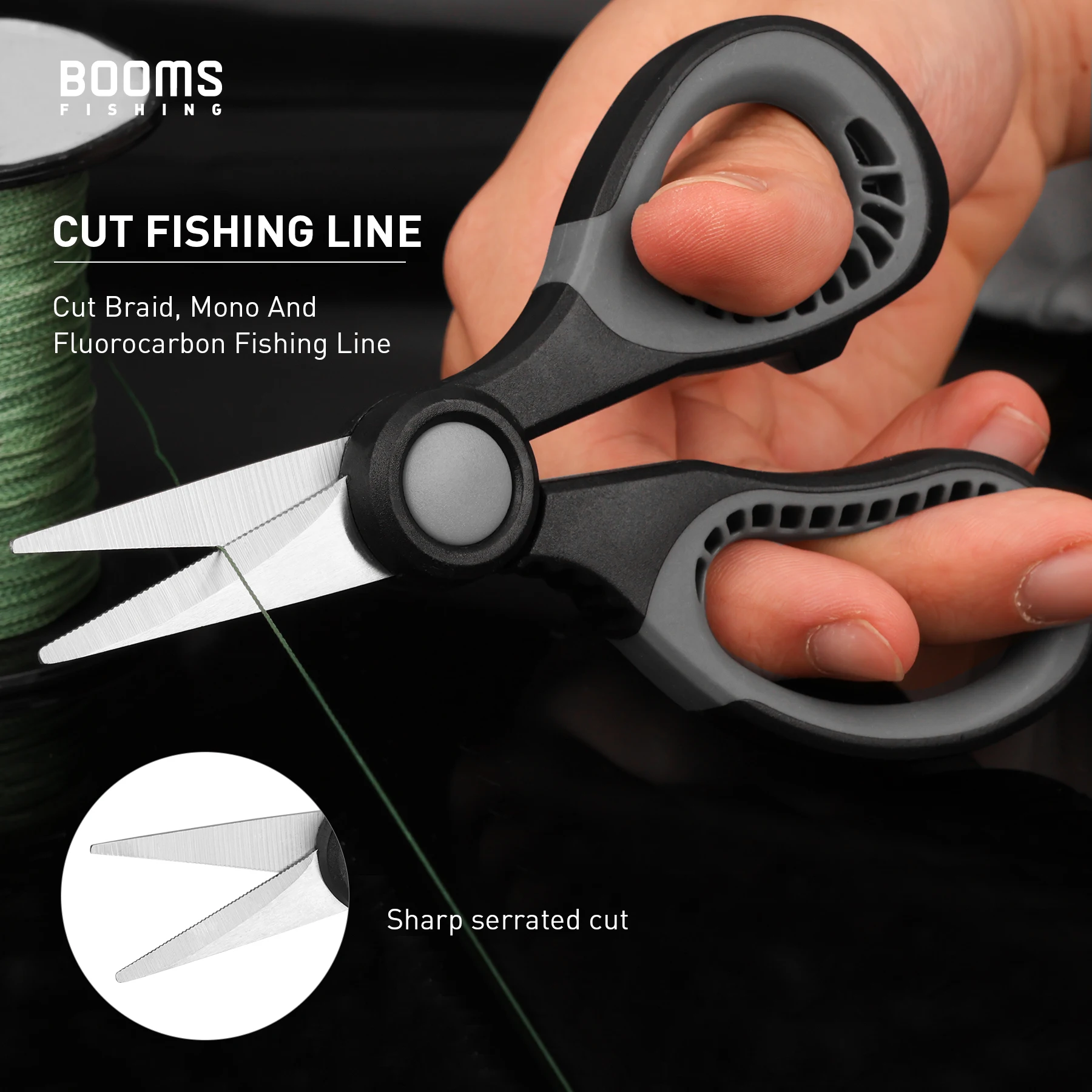 Booms Fishing S06 Tijeras Línea Trenzada – Inox Mango Antideslizante - imagen 3