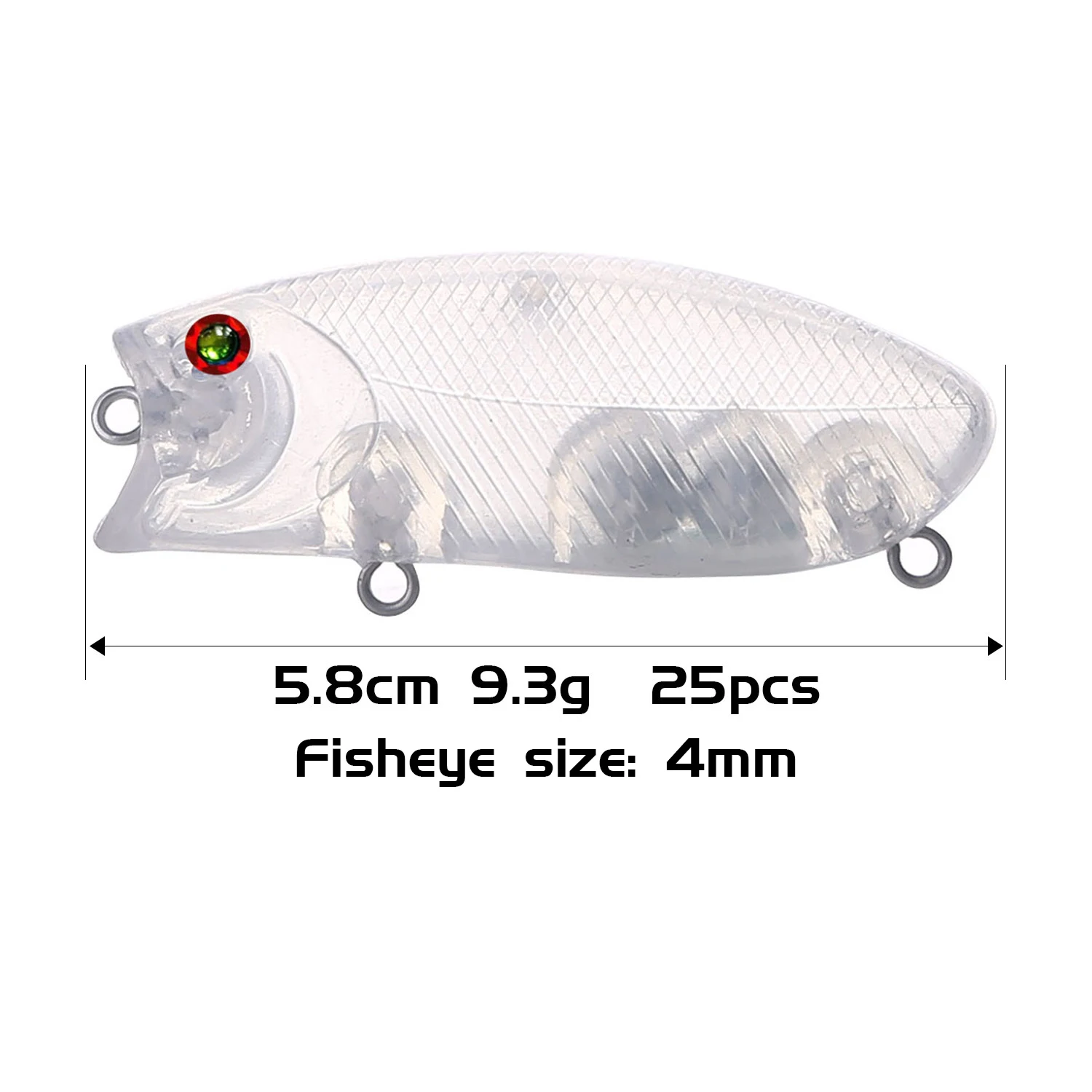 Señuelo Popper 3D FREE FISHER – embrión en blanco DIY - imagen 2