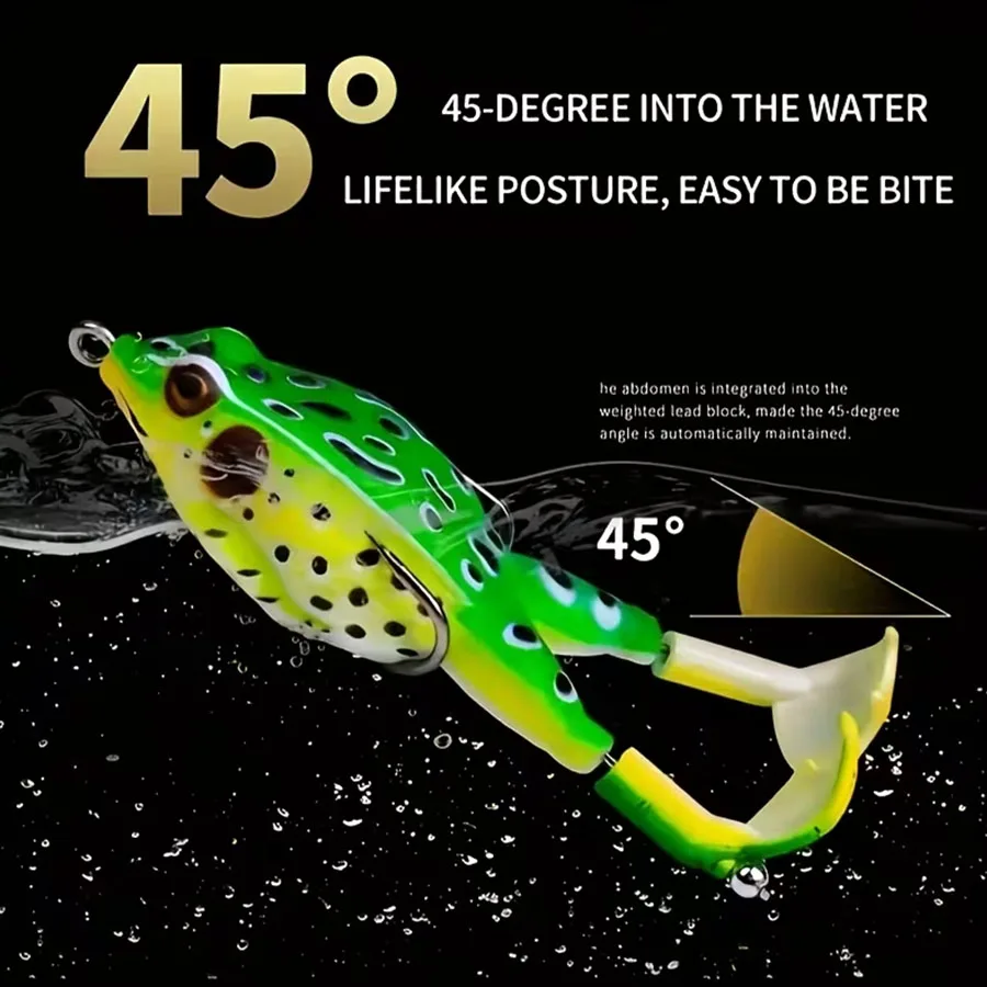 Señuelos de pesca de carpa con patas de doble hélices de rana suave, cebo Artificial TopWater, Wobblers para Lucio, Trolling, cabeza de serpiente, Swimbait, 3 uds. - imagen 4