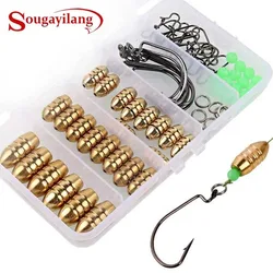 Sougayilang Jig Heads Set – Plomos de latón con anillas giratorias