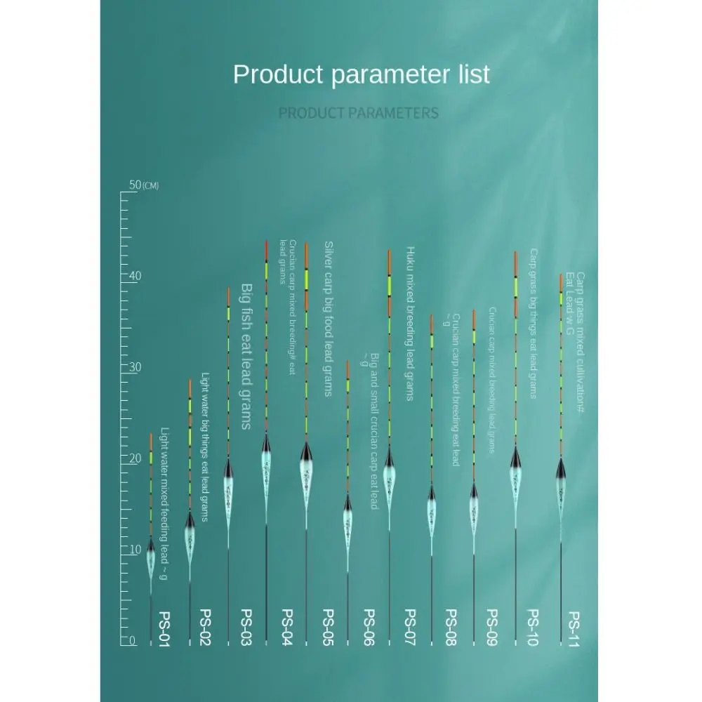 Boya Vertical de Nano flotador de pesca, aparejos de herramientas de pesca de agua dulce, en aguas poco profundas, gran flotabilidad - imagen 5