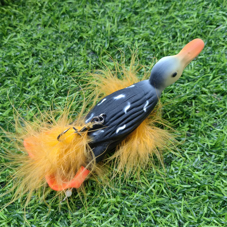 Señuelo de pesca en superficie de pato 3D, 29G, cebo Artificial flotante, pies de plopping y salpicaduras, aparejos de pesca duros Geer - imagen 2
