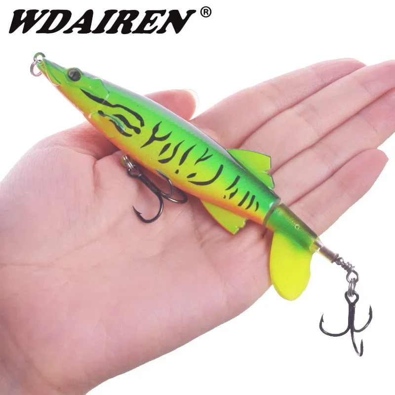 Señuelo de pesca Whopper, 13cm, 16g, cebo duro Topwater con cola suave giratoria, cebos artificiales, aparejos de pesca de lubina, 1 ud. - imagen 2