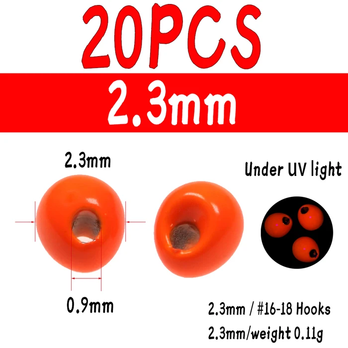 20pcs Orange 2o3mm