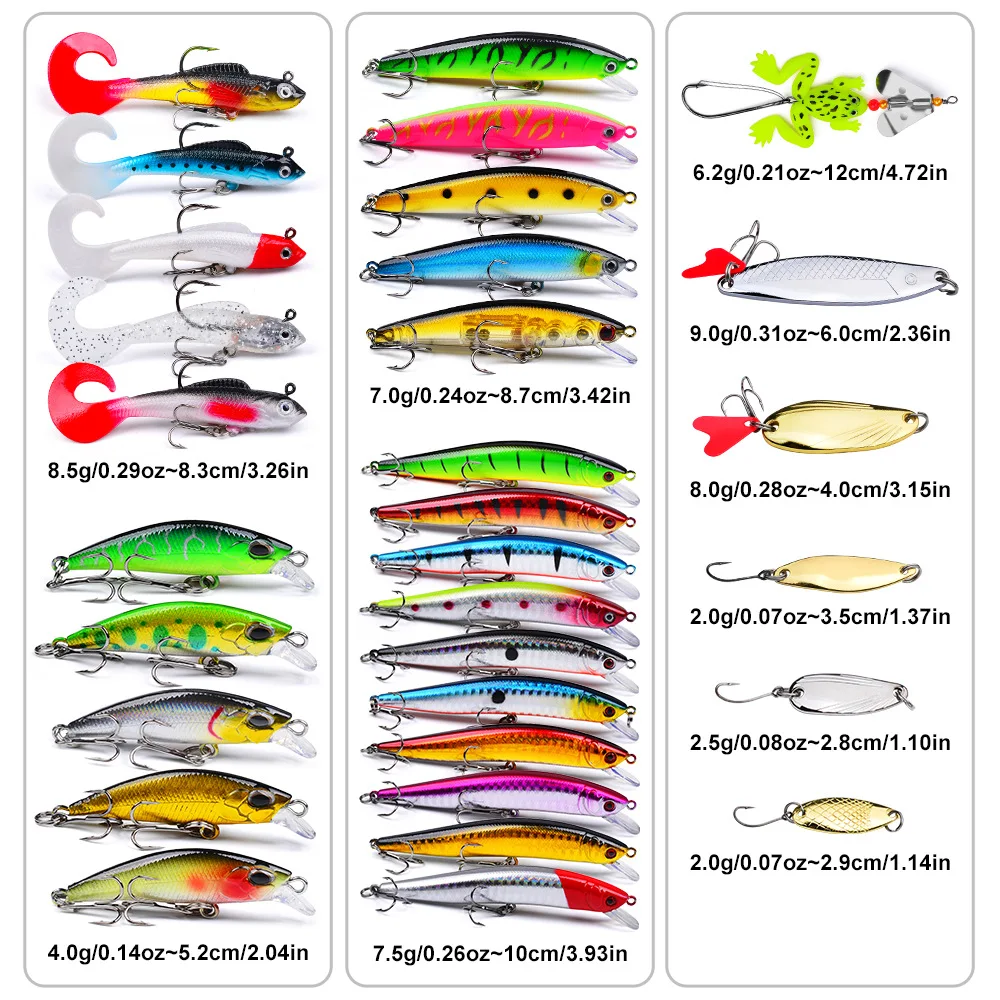 Juego de cebo de pesca de 141 Uds., juego de señuelos VIB de pececillo mixto, cebo falso de plástico, cebo de pesca biónico flotante para lubina, venta al por mayor - imagen 3