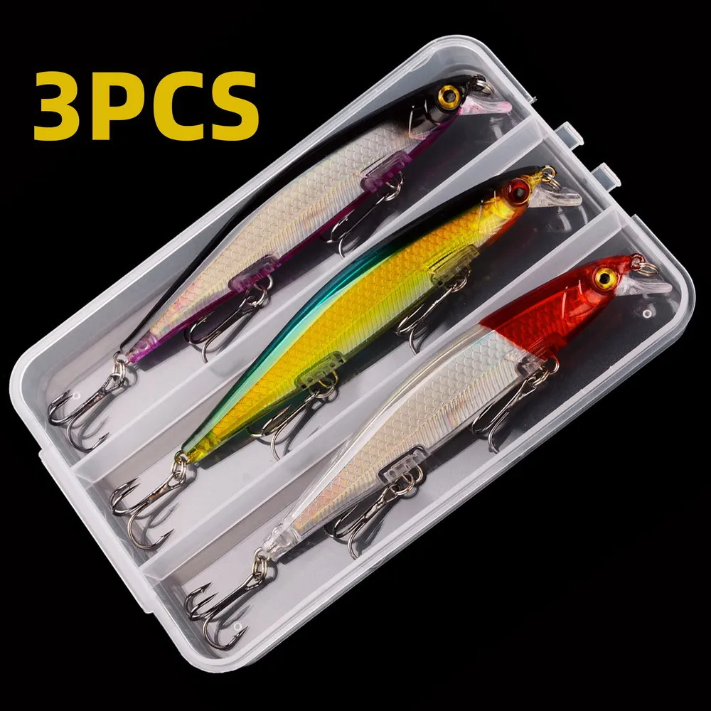 3 unids/set señuelo de pesca Minnow de buceo profundo 110mm 12,6g Wobbler de hundimiento lento Lucio cebo Artificial Lucio carpa Jerkbait Swimbait - imagen 3
