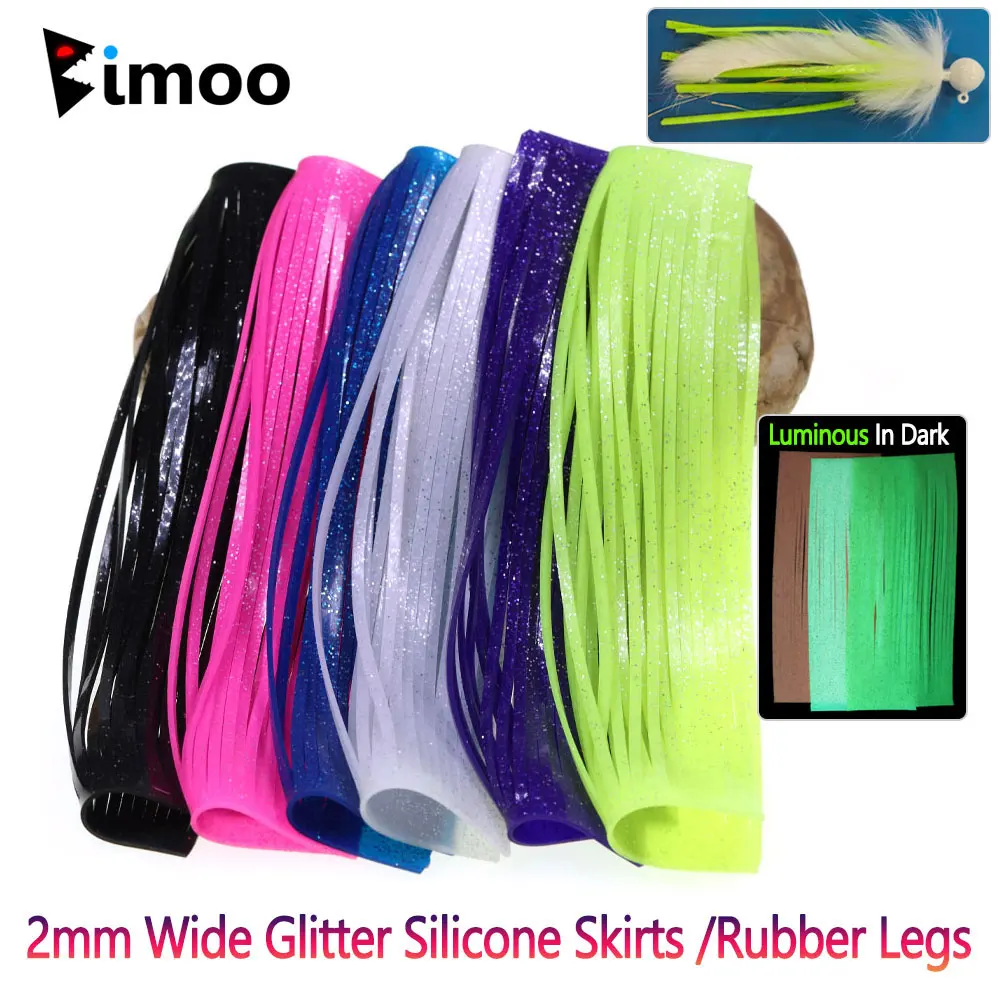 2 uds 2mm de ancho Flash brillo faldas de silicona patas de goma remolque Buzzbait Spinnerbait Poppers Jig señuelos Streamer señuelo de pesca de mar - imagen 2