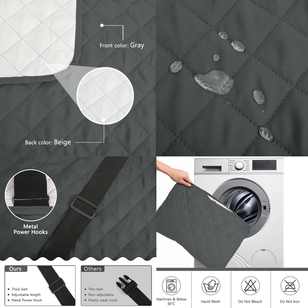 Fundas de sofá impermeables, funda antideslizante de 1/2/3/4 plazas para niños, mascotas, Protector de sofá lavable con correa elástica - imagen 4