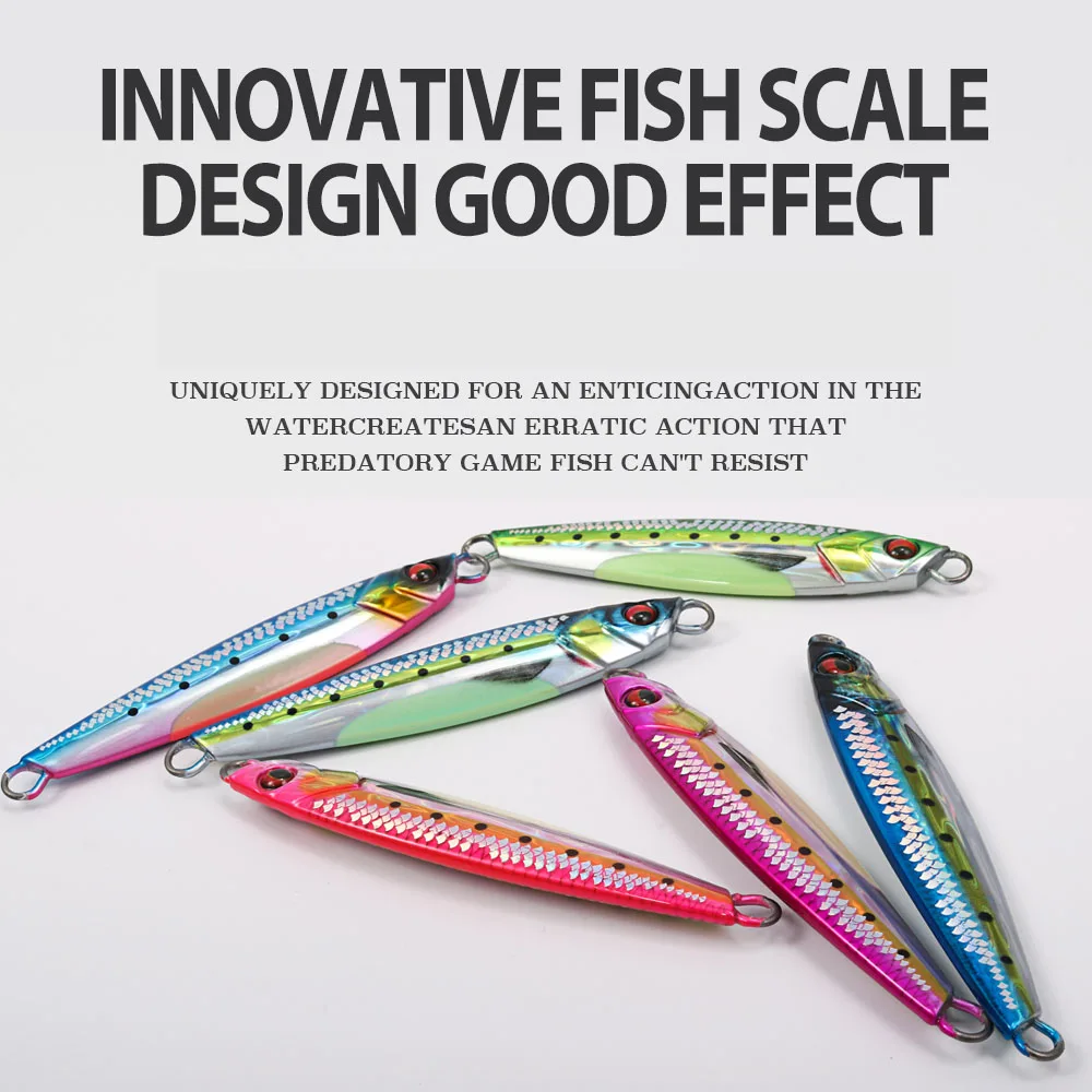 JIGGING PRO 40g 60g 80g señuelo de Jigging Shore impresión 3D escala Real plantillas de Metal de fundición larga señuelo de pesca - imagen 4