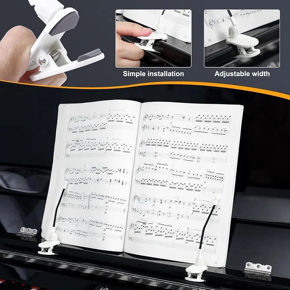 Clip portátil partituras piano – Soporte ajustable y fácil montaje - imagen 3