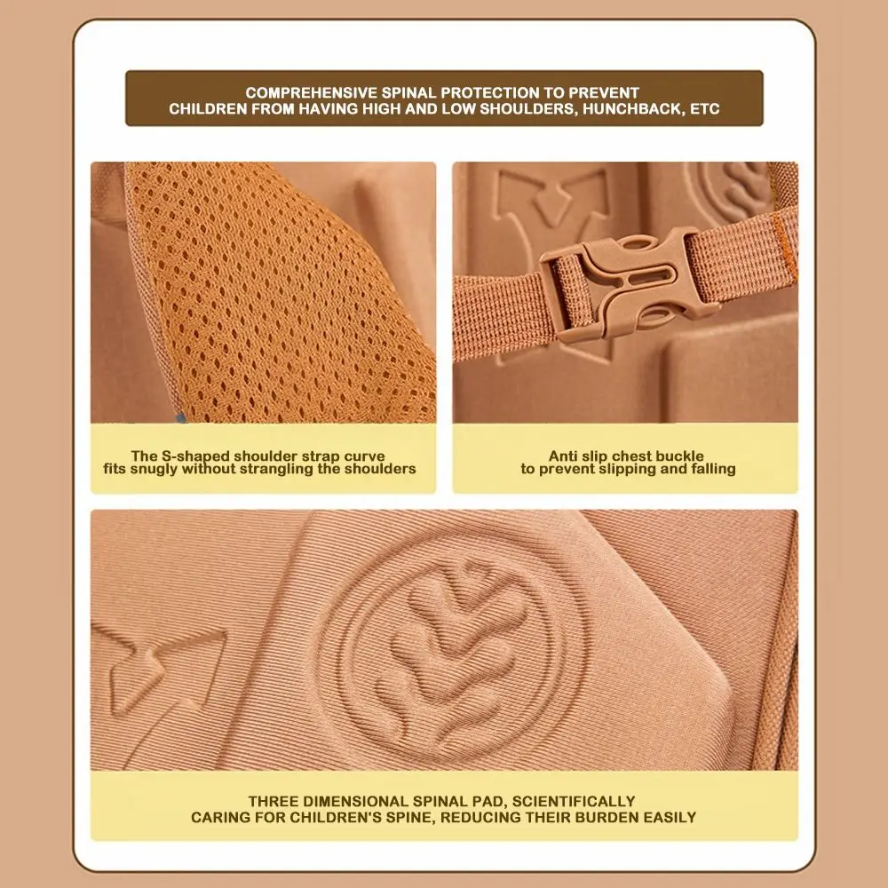 Mochila Capybara impermeable de gran capacidad para aliviar la carga, bolso escolar que protege la columna vertebral con tarjeta, insignia, mochila para muñeca - imagen 5