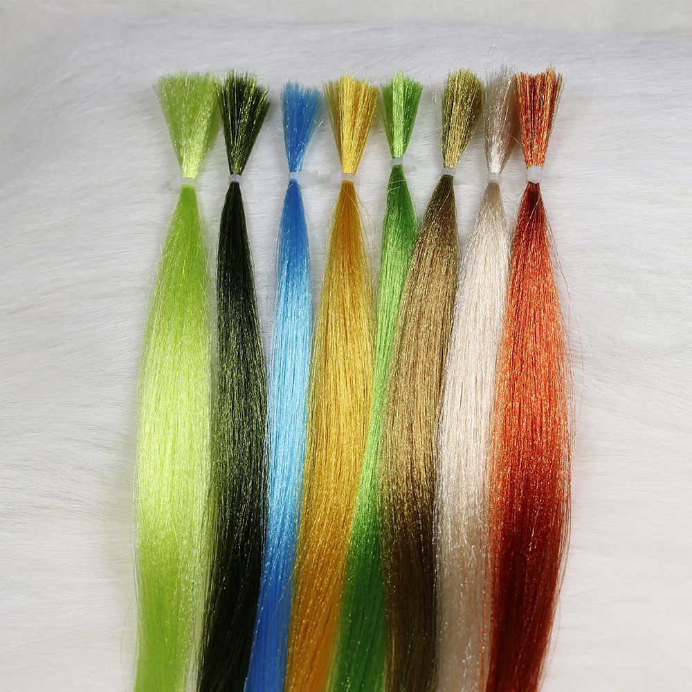 Lionriver-señuelo de fibra de Fluoro para pesca, Material de atado de moscas, trucha, Lucio - imagen 5