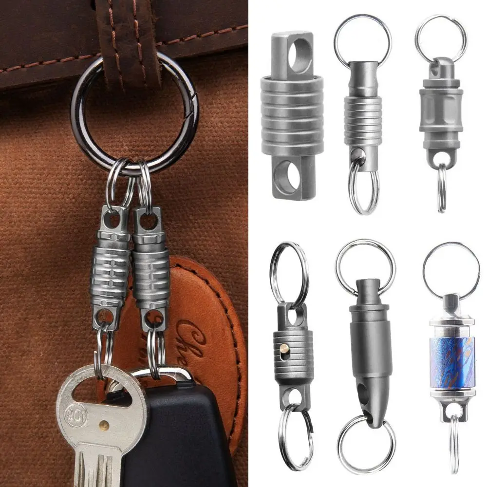 Llavero portátil de aleación de titanio, accesorio giratorio de 360 °, ultraligero, herramienta pequeña para exteriores, novedad - imagen 5