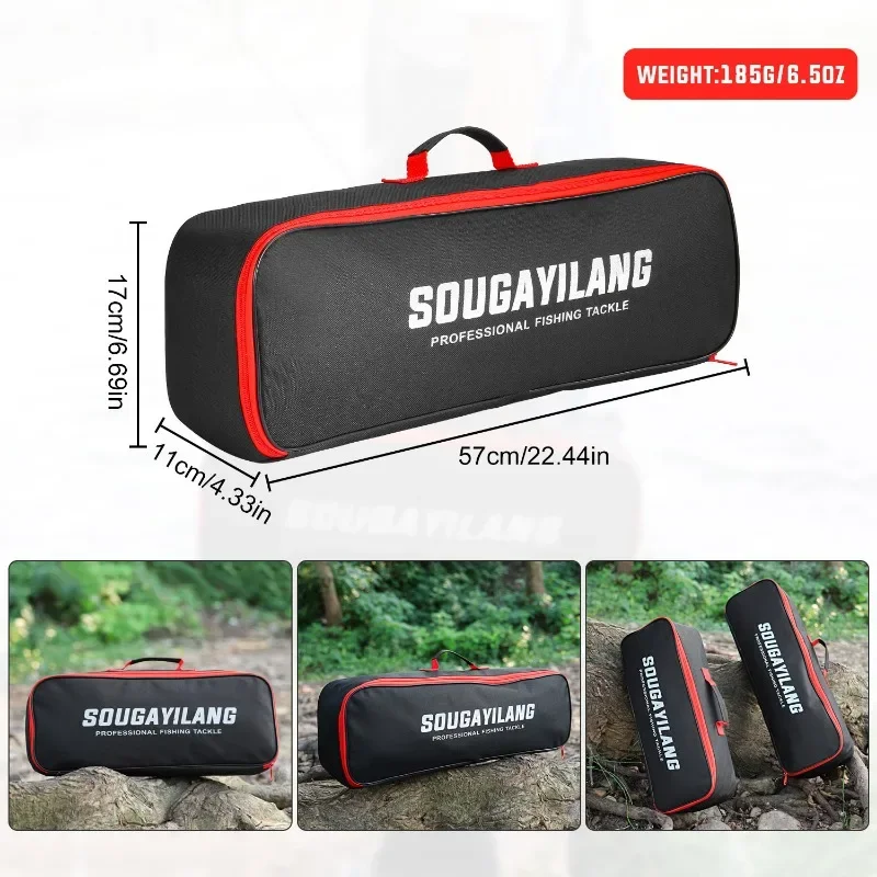 Sougayilang 1,98 m Kits completos de pesca 4 secciones caña de pescar giratoria y 5,2: 1 carrete de pesca y sedal señuelo gancho bolsa herramientas Combo - imagen 5